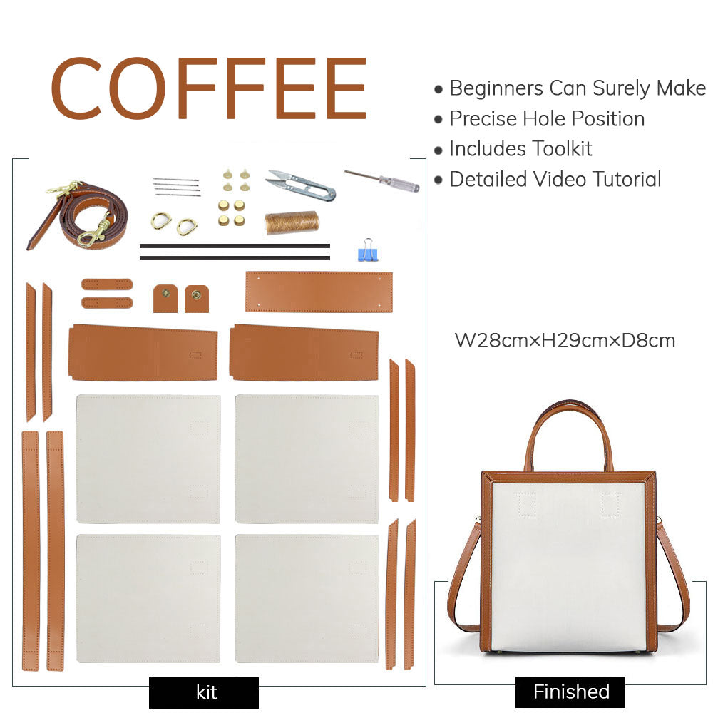 Individuell gestaltbare quadratische Tragetasche aus Paneelen – DIY-Set von Babylon Leather