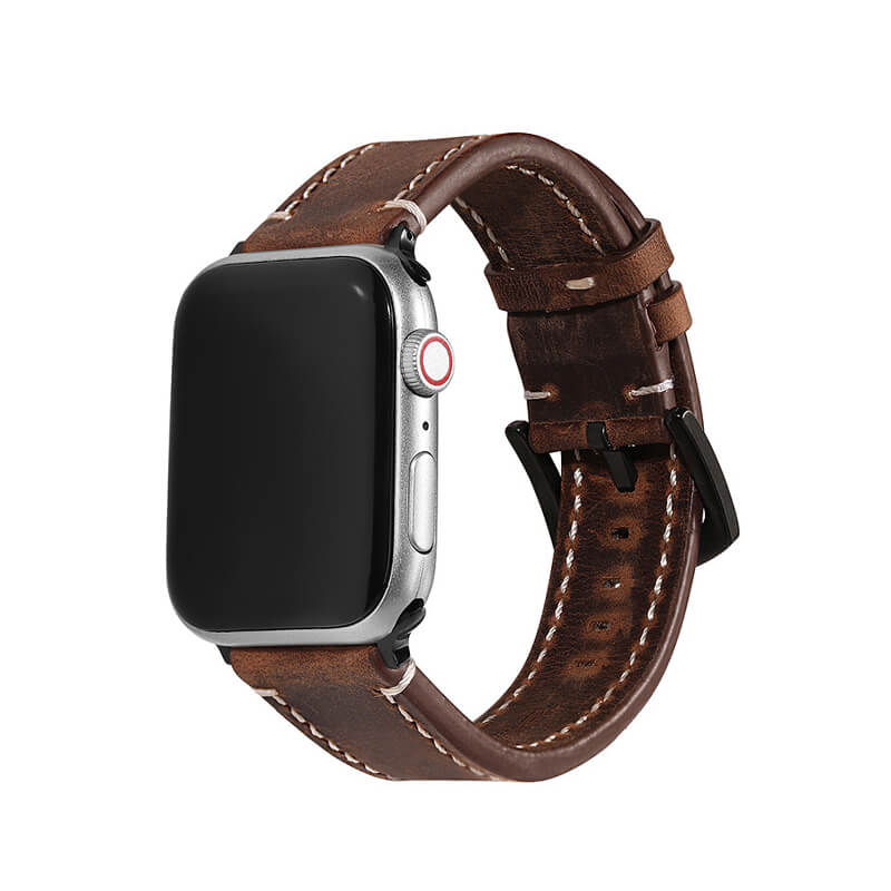 Crazy Horse Leather Band for Apple Watch Series 1–6, 38/40mm and 42/44mm – Babylon Leather