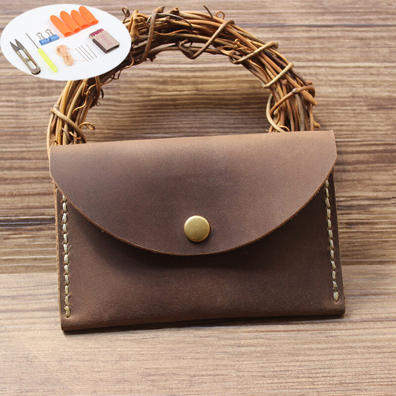 Mini Coin & Card Purse Crazy Horse Leather DIY Kit – Babylon Leather