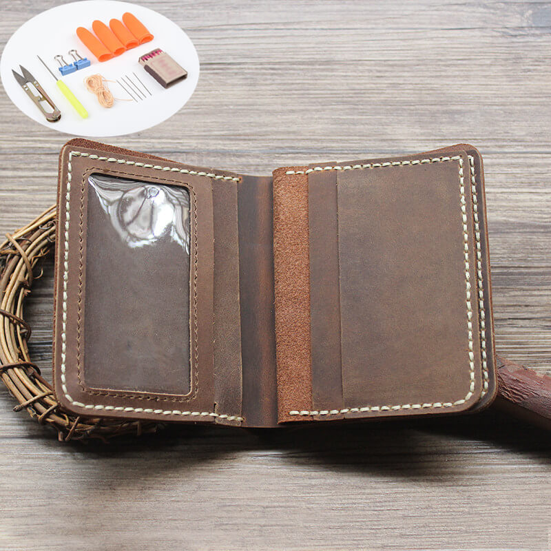 Trifold License Wallet Crazy Horse Leather DIY Kit – Babylon Leather