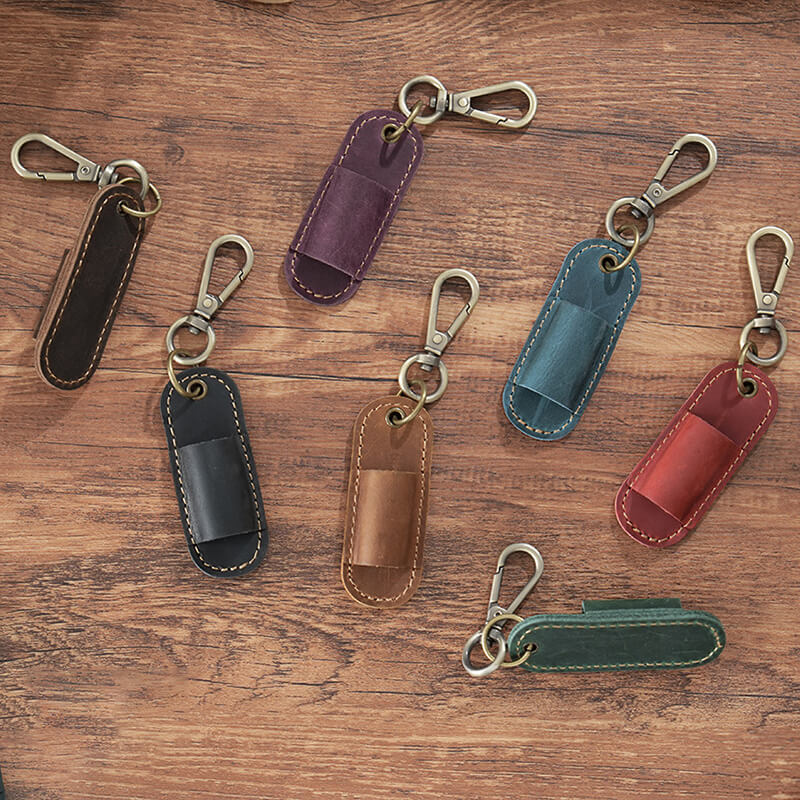 Pen Sleeve with Keychain Clip – Babylon Leather
