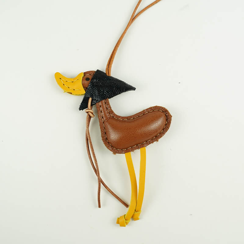 Lucky Duck Leather Bag Charm
