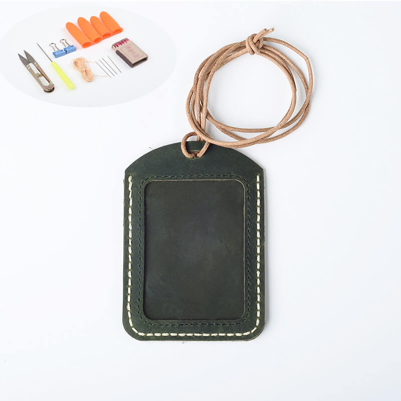 Transit ID Badge Holder Crazy Horse Leather DIY Kit – Babylon Leather
