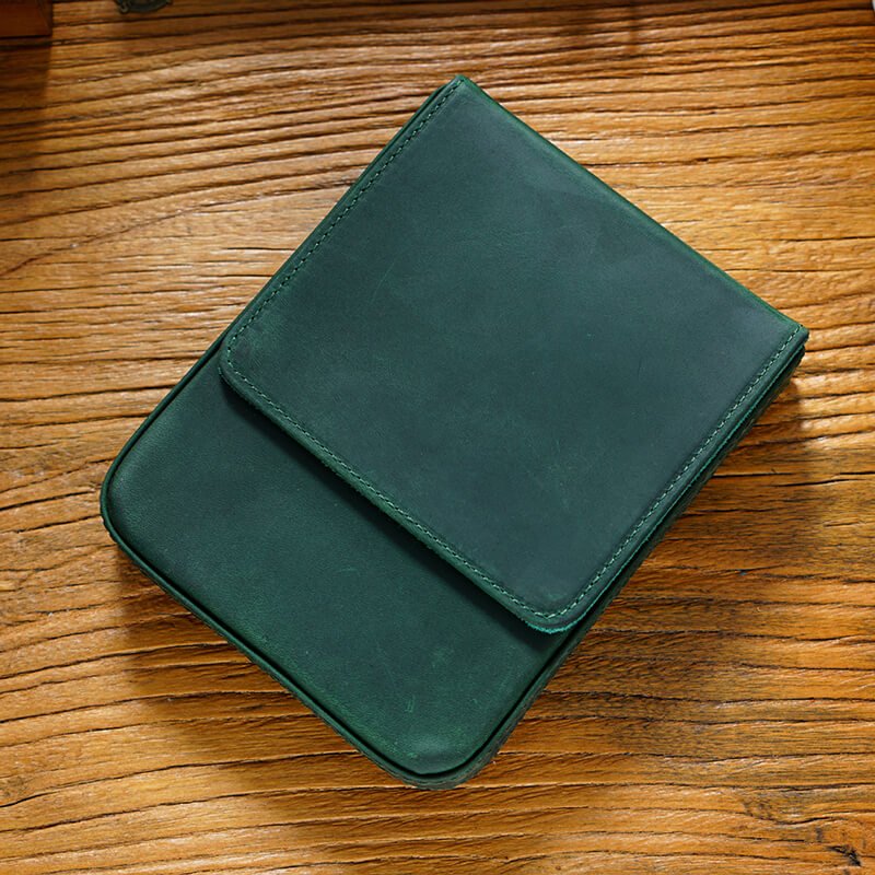 12-Slot Zip Pen Organizer Crazy Horse Leather – Babylon Leather - Babylon LeatherBabylon LeatherAN43-Dark Green