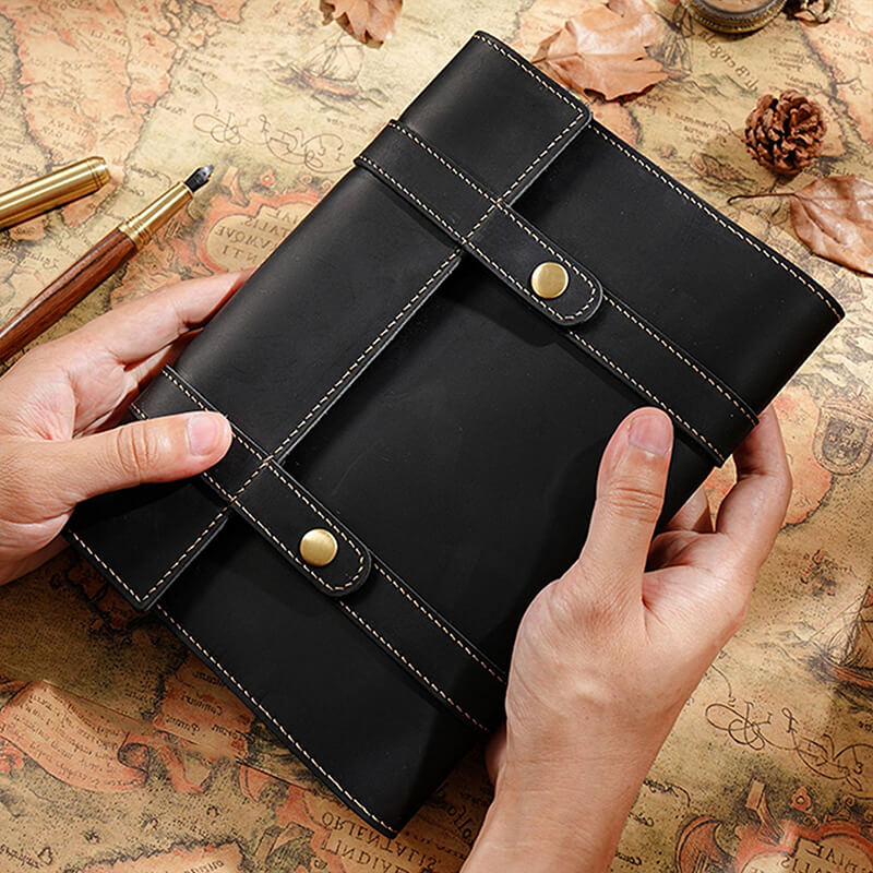 Crazy Horse Leather Trifold Notebook Cover A5 – Babylon Leather