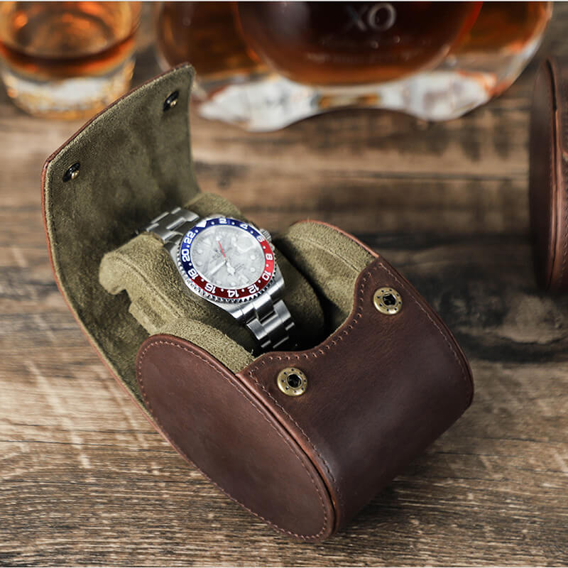 Crazy Horse Leather Single Watch Storage Case – Babylon Leather