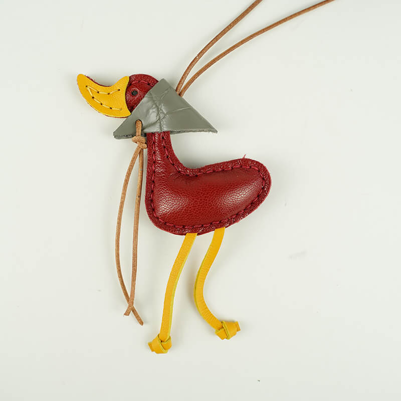 Lucky Duck Leather Bag Charm