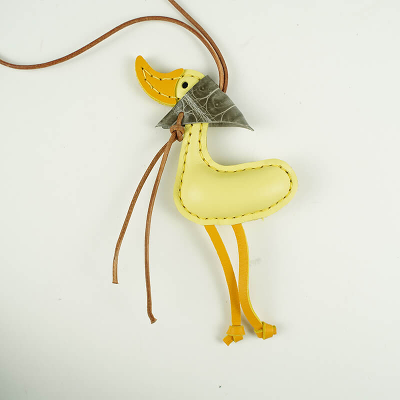 Lucky Duck Leather Bag Charm