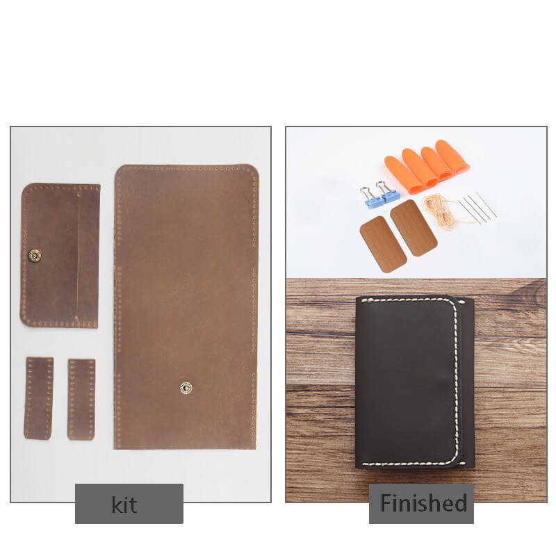 Large Card Coin Case Crazy Horse Leather DIY Kit – Babylon Leather