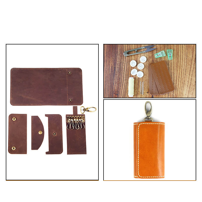 Men's Belt-Loop Key Case Veg Tanned Leather DIY Kit – Babylon Leather