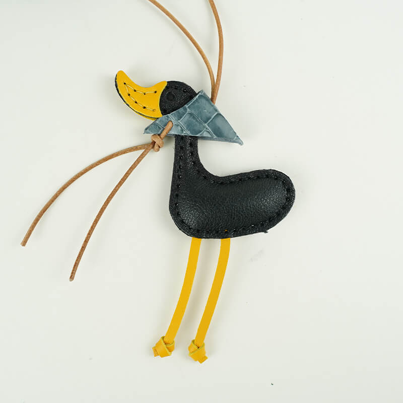 Lucky Duck Leather Bag Charm