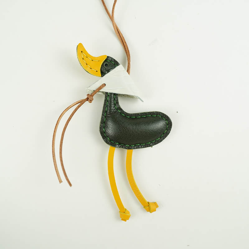 Lucky Duck Leather Bag Charm