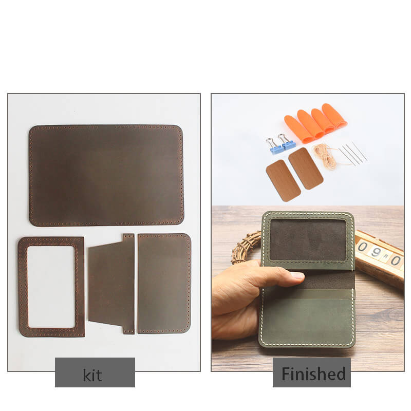 License Wallet with Photo Fog Wax Leather DIY Kit – Babylon Leather