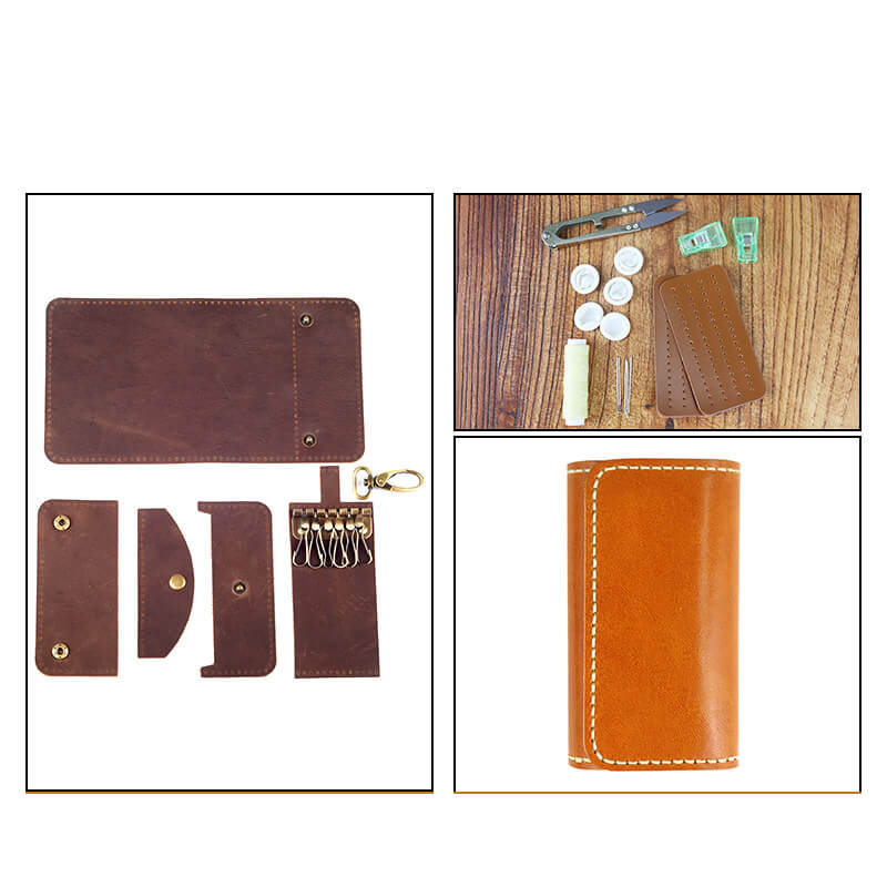 Men's Belt-Loop Key Case Veg Tanned Leather DIY Kit – Babylon Leather