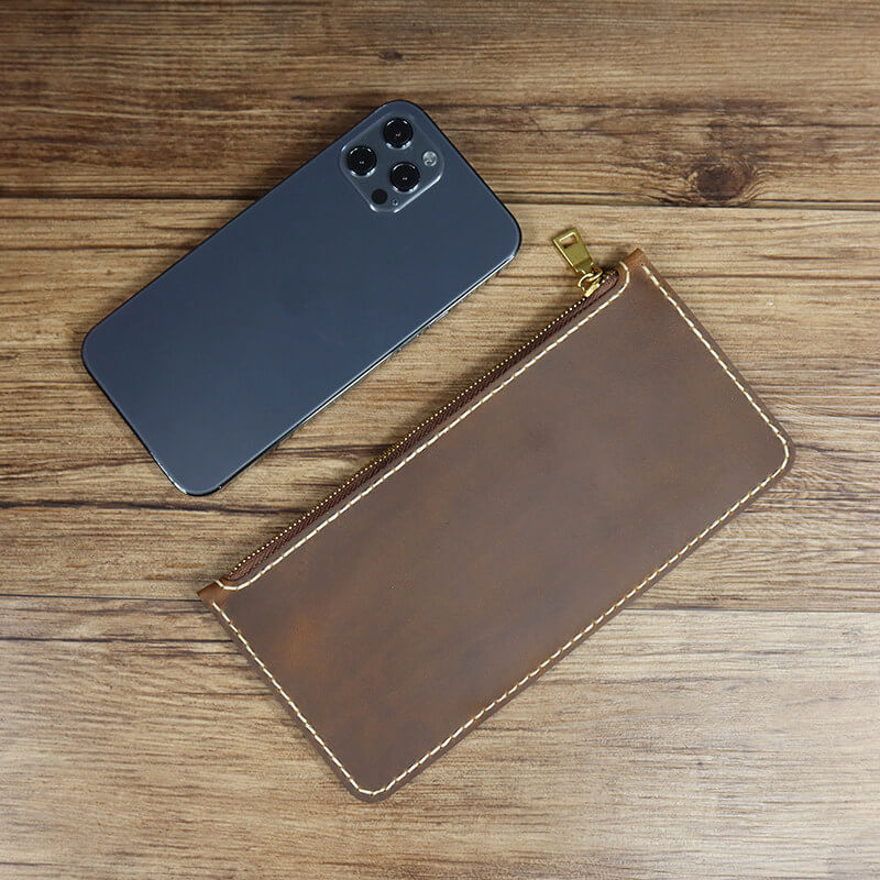 Zip Clutch Phone Wallet Crazy Horse Leather DIY Kit – Babylon Leather