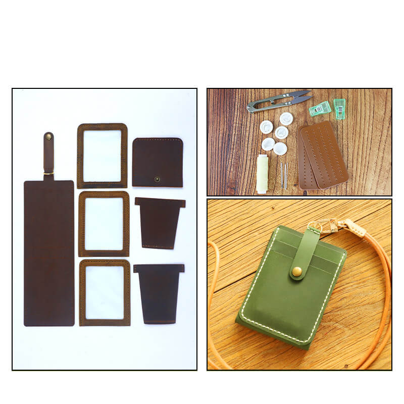 Lanyard ID Badge Holder Crazy Horse Leather DIY Kit – Babylon Leather