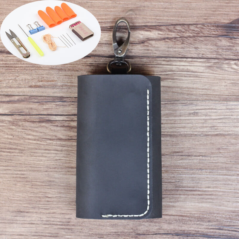 Belt-Loop Key Wallet Crazy Horse Leather DIY Kit – Babylon Leather