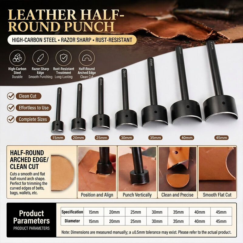 Half-Round Corner Punch High Carbon Steel for Leather – Babylon Leather