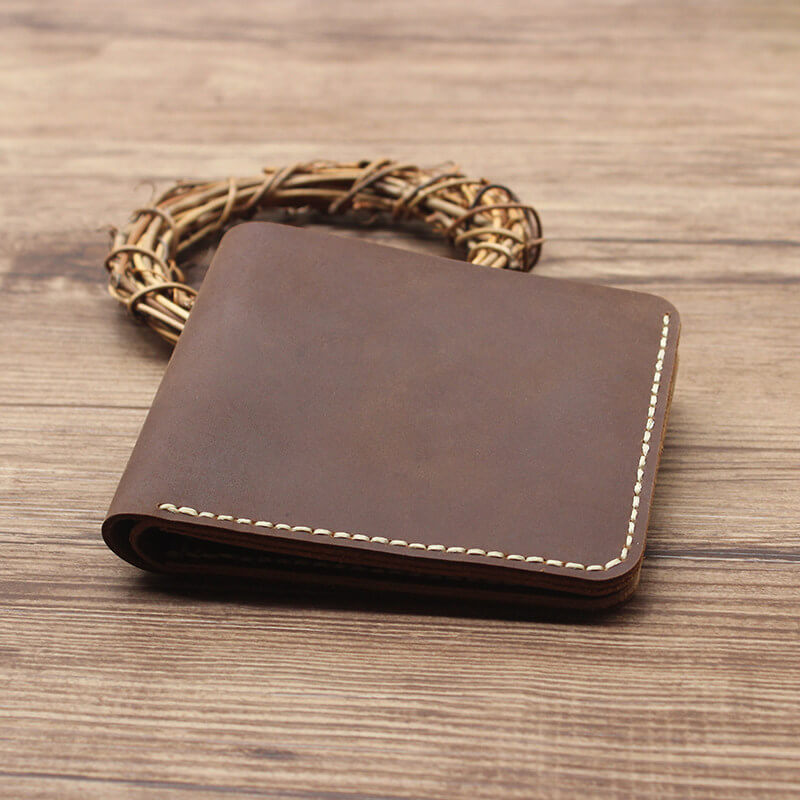 Men's Bifold Wallet Crazy Horse Leather DIY Kit – Babylon Leather