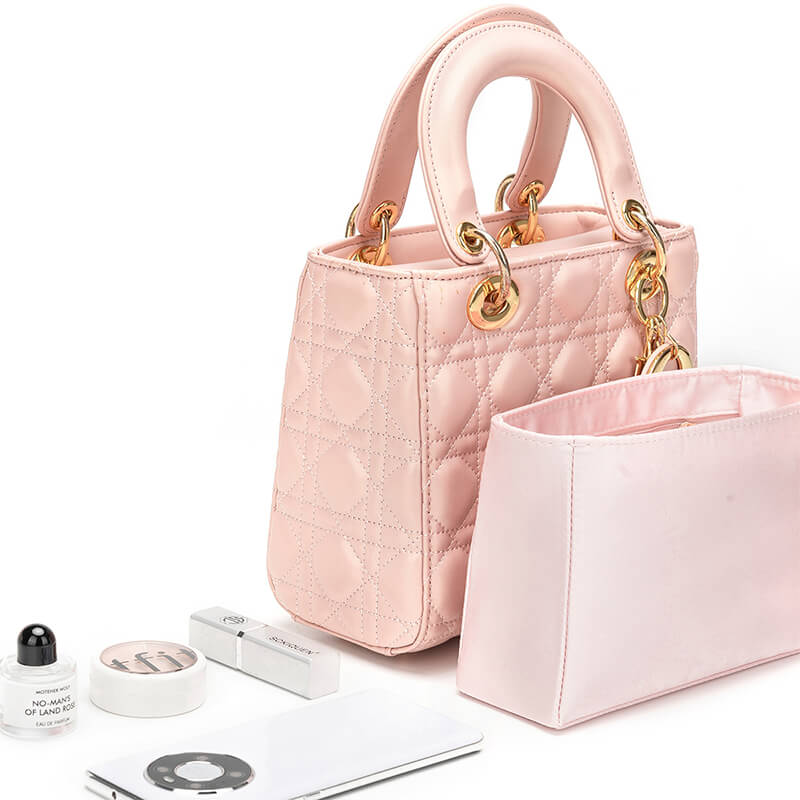 Satin Bag Insert Organizer for Lady Bag-Style Handbags