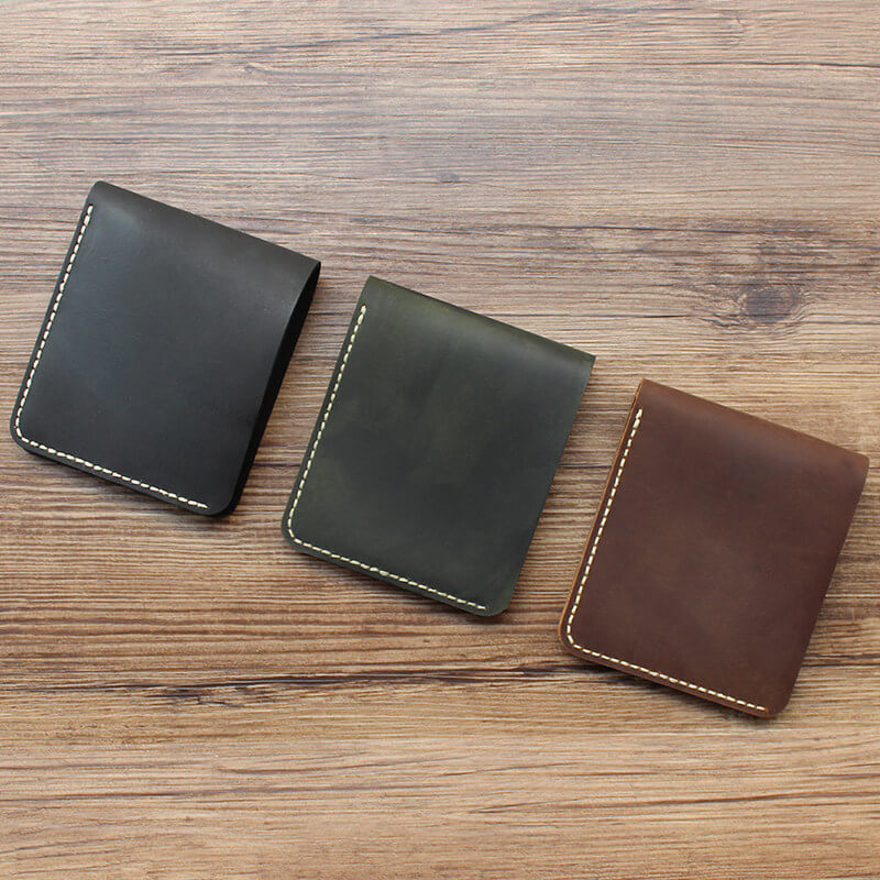Men's Bifold Wallet Crazy Horse Leather DIY Kit – Babylon Leather