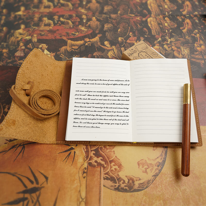 Crazy Horse Leather Notebook Cover with Elastic Strap A5 and A6 – Babylon Leather