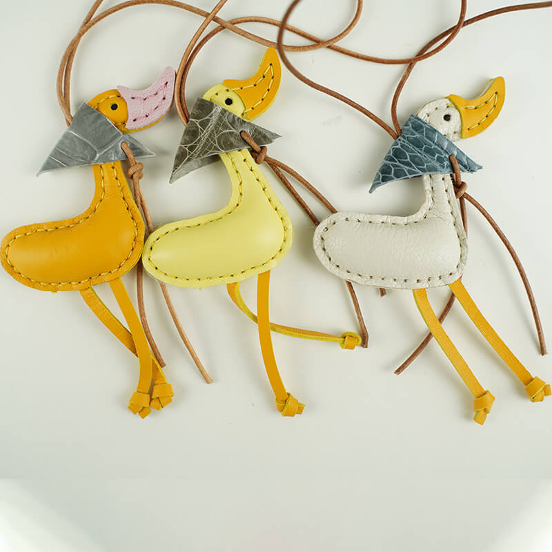 Lucky Duck Leather Bag Charm