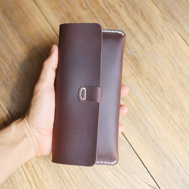 Buckle Long Phone Wallet Crazy Horse Leather DIY Kit – Babylon Leather