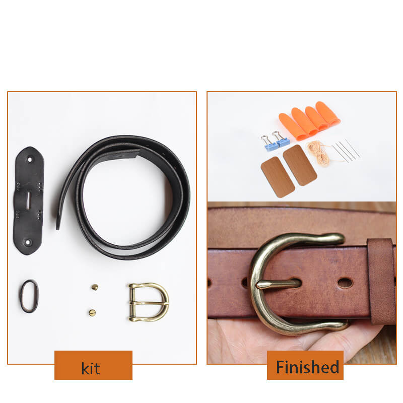 Men's 5mm Horseshoe Buckle Veg Tanned Belt DIY Kit – Babylon Leather