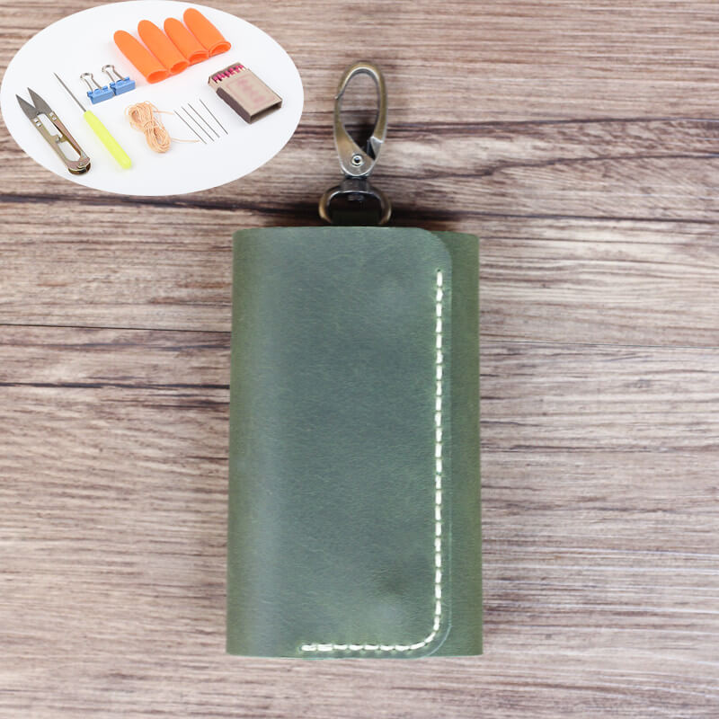 Belt-Loop Key Wallet Crazy Horse Leather DIY Kit – Babylon Leather
