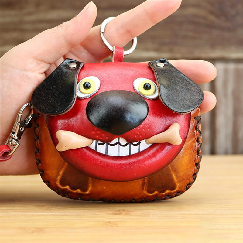 Cute Dog-Shaped Leather Coin Purse – Babylon Leather