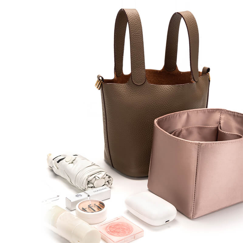 Satin Bag Insert Organizer for Picotin-Style Bucket Bags