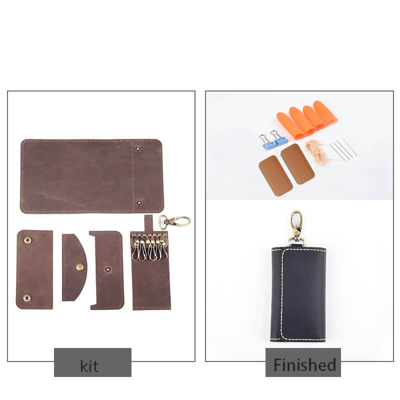 Men's Belt-Loop Key Case Crazy Horse Leather DIY Kit – Babylon Leather