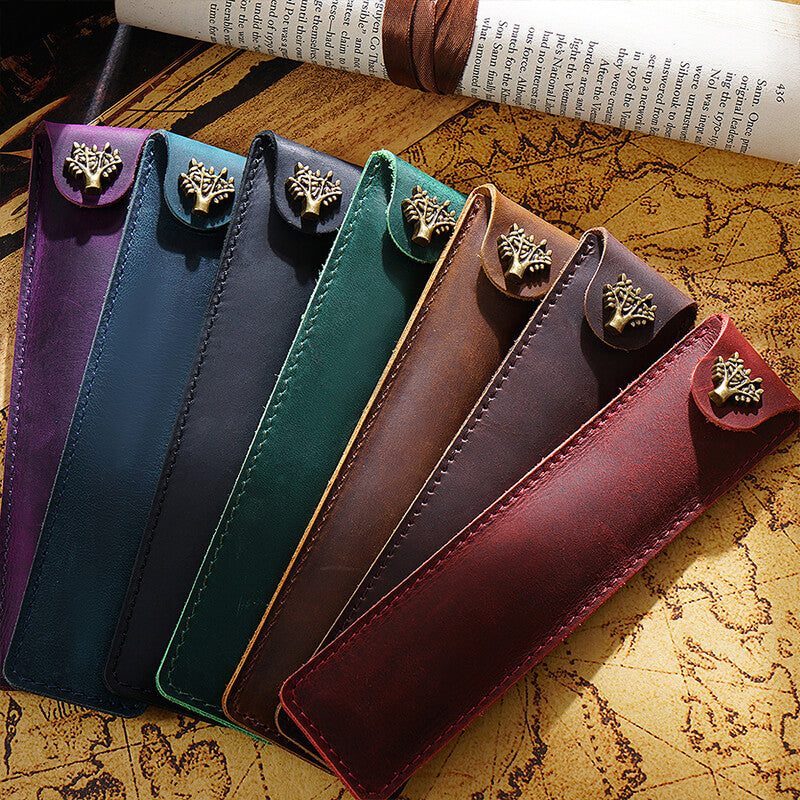 Leather Pen Sleeve with Snap – Babylon Leather