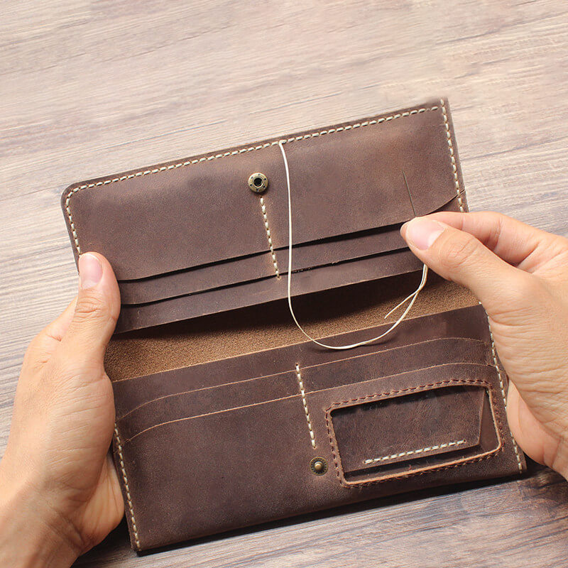 Long Multi-Card Wallet Crazy Horse Leather DIY Kit – Babylon Leather