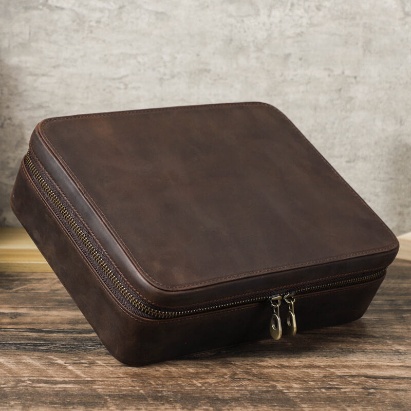 Crazy Horse Leather Watch Storage Case 8 Slots – Babylon Leather