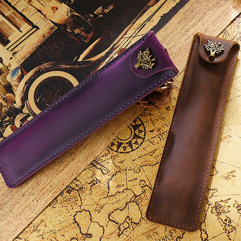 Leather Pen Sleeve with Snap – Babylon Leather