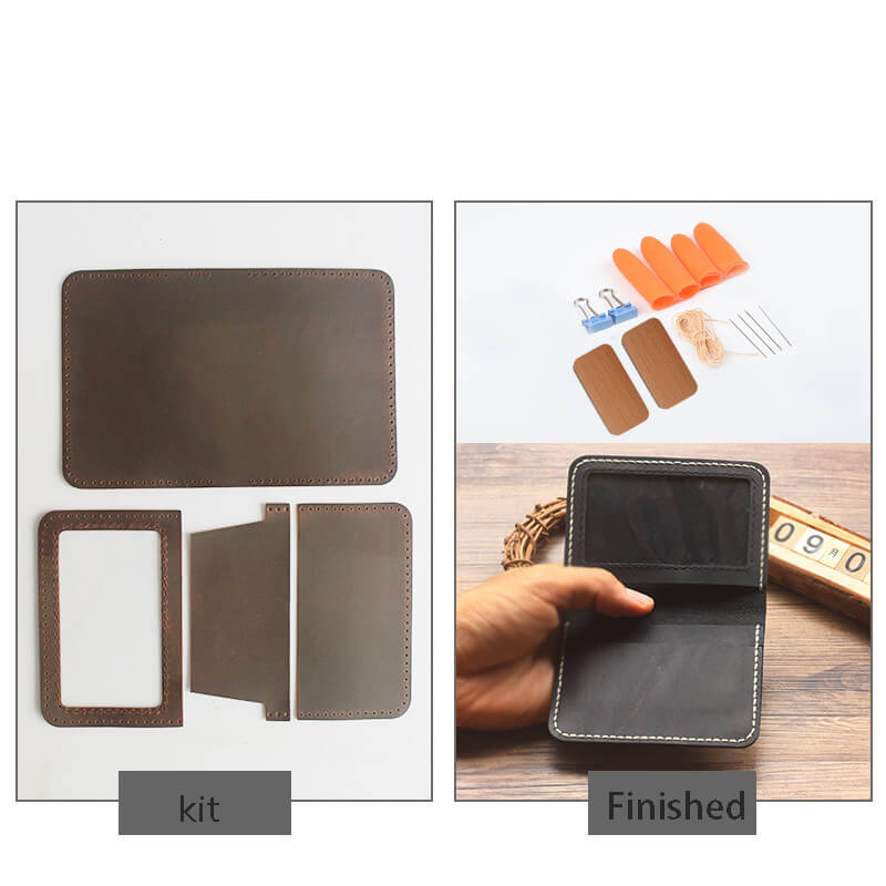 License Wallet with Photo Fog Wax Leather DIY Kit – Babylon Leather