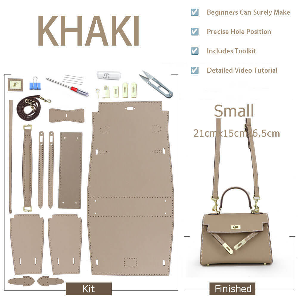 Kelly-Style Leather Bag DIY Kit with Lychee Pattern Leather – Babylon Leather