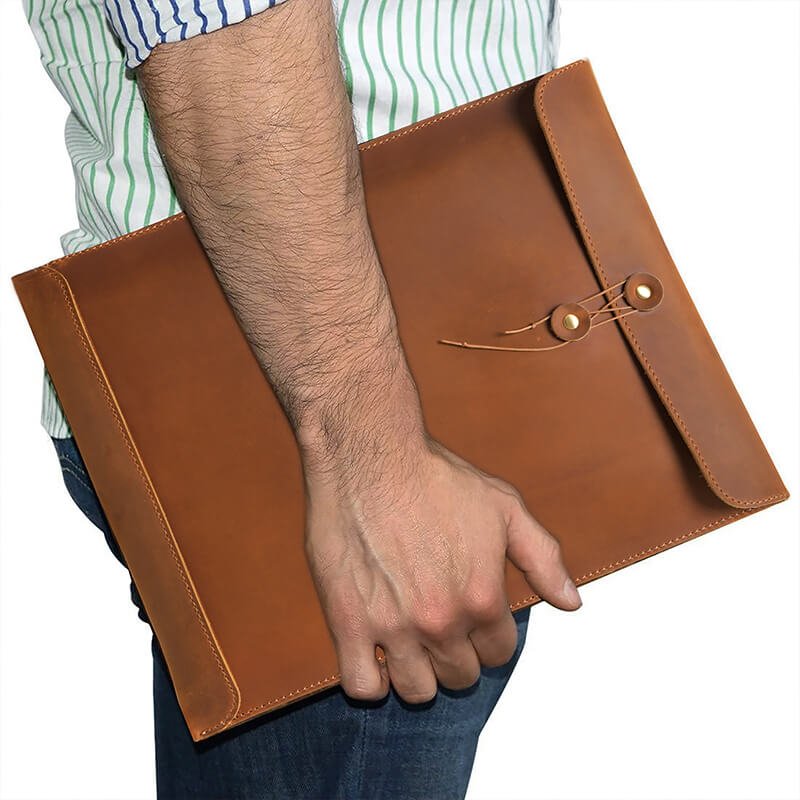 A4 Leather Document Folder Crazy Horse Leather – Babylon Leather - Babylon LeatherBabylon LeatherAN14-Brown