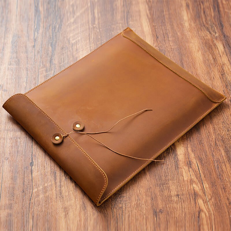 A4 Leather Document Folder Crazy Horse Leather – Babylon Leather - Babylon LeatherBabylon LeatherAN14-Brown