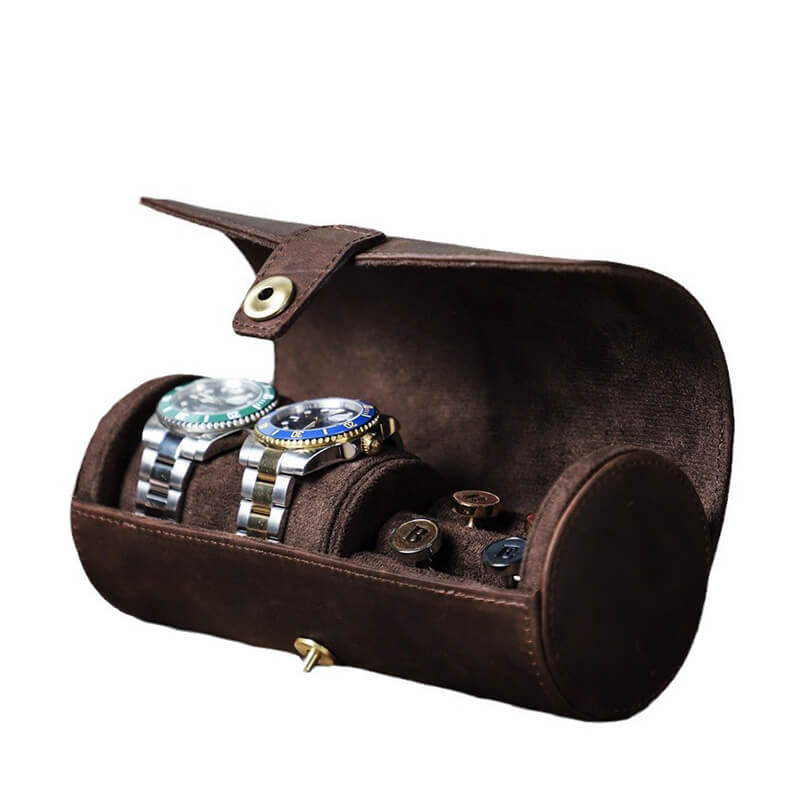 Crazy Horse Leather Watch and Jewelry Roll, 2 Slots – Babylon Leather