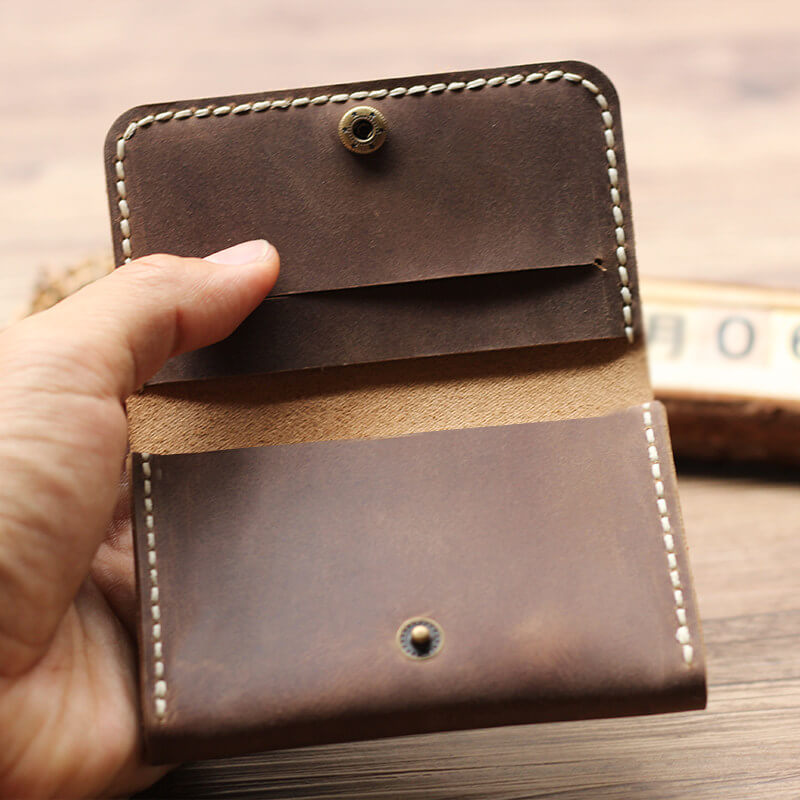 Vintage Card Holder Crazy Horse Leather DIY Kit – Babylon Leather