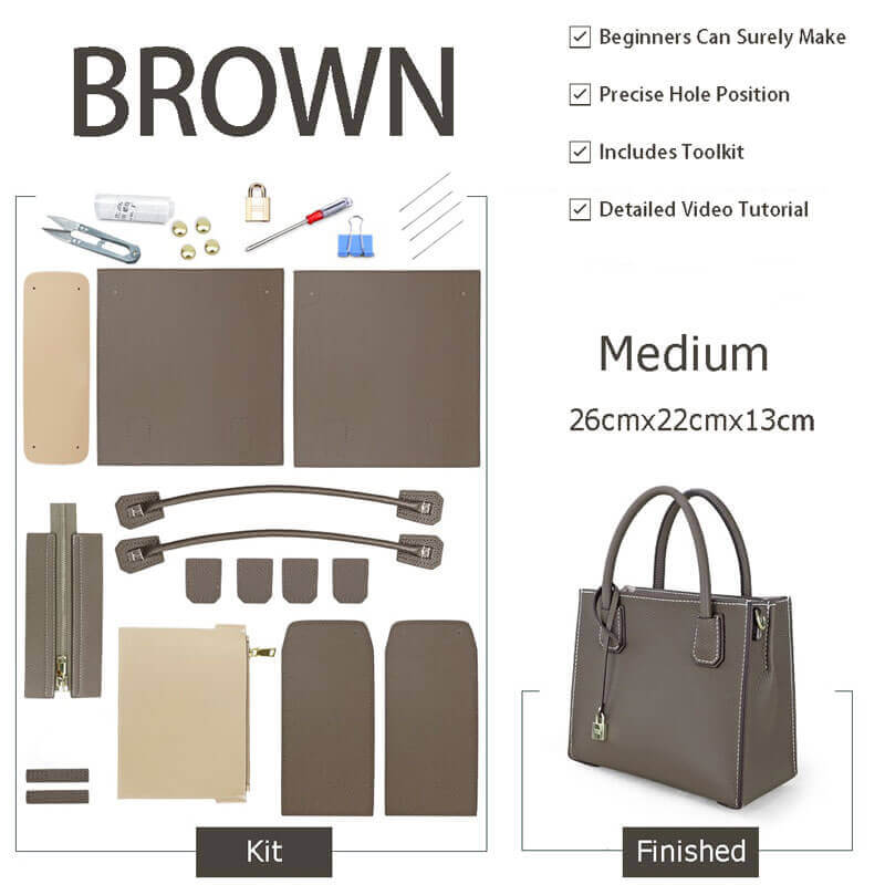 Aby Lock Leather Bag DIY Kit – Babylon Leather - Babylon LeatherBabylon LeatherSY07 - Brown - Medium - Color - Matched