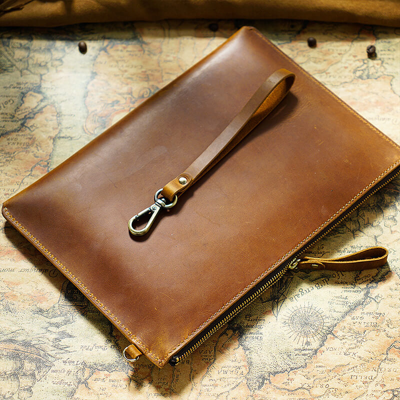 Zip Leather Laptop Sleeve Crazy Horse Leather – Babylon Leather