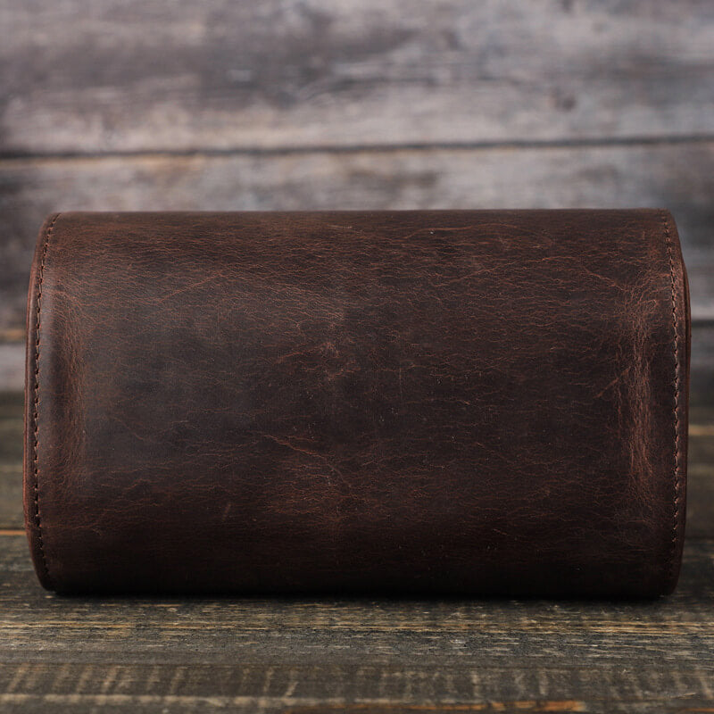 Crazy Horse Leather Watch Travel Case 2 Slots – Babylon Leather