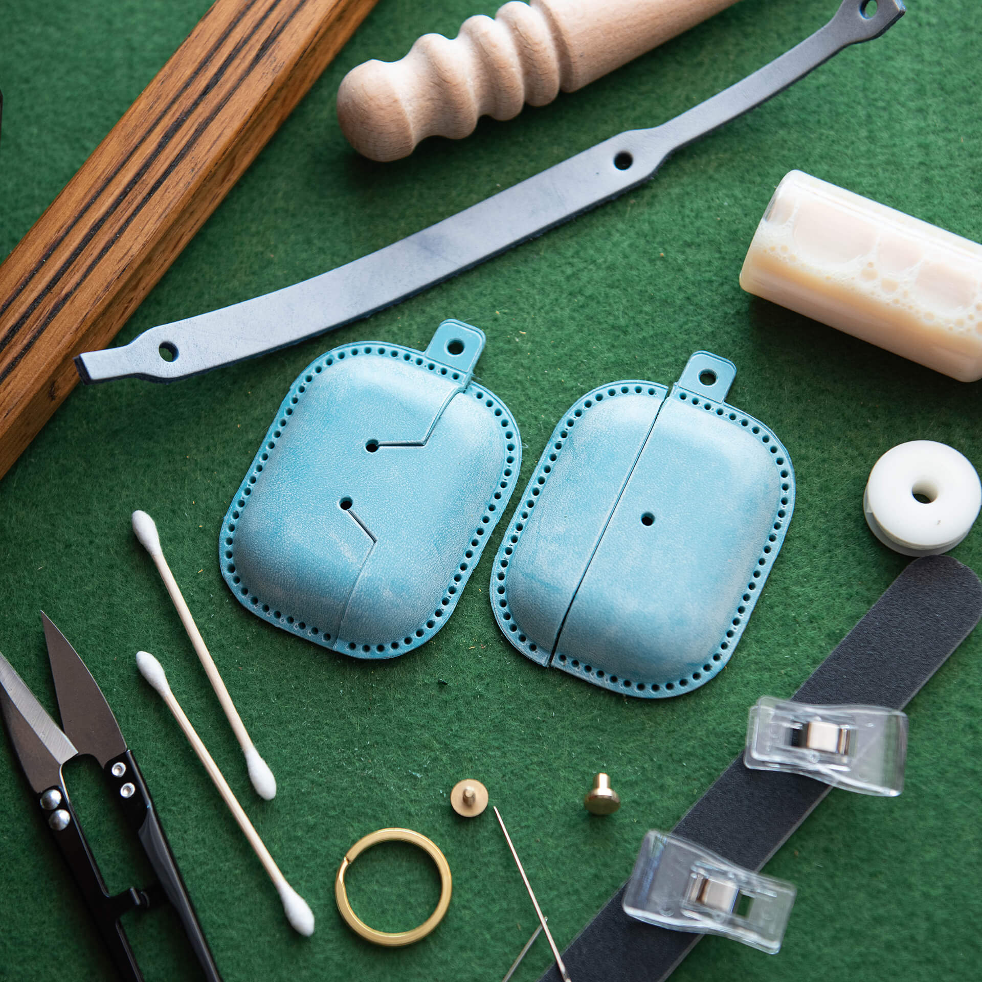 AirPods Case Leather DIY Kit – Babylon Leather - Babylon LeatherBabylon LeatherLZ15 - Blue - AirPods Pro