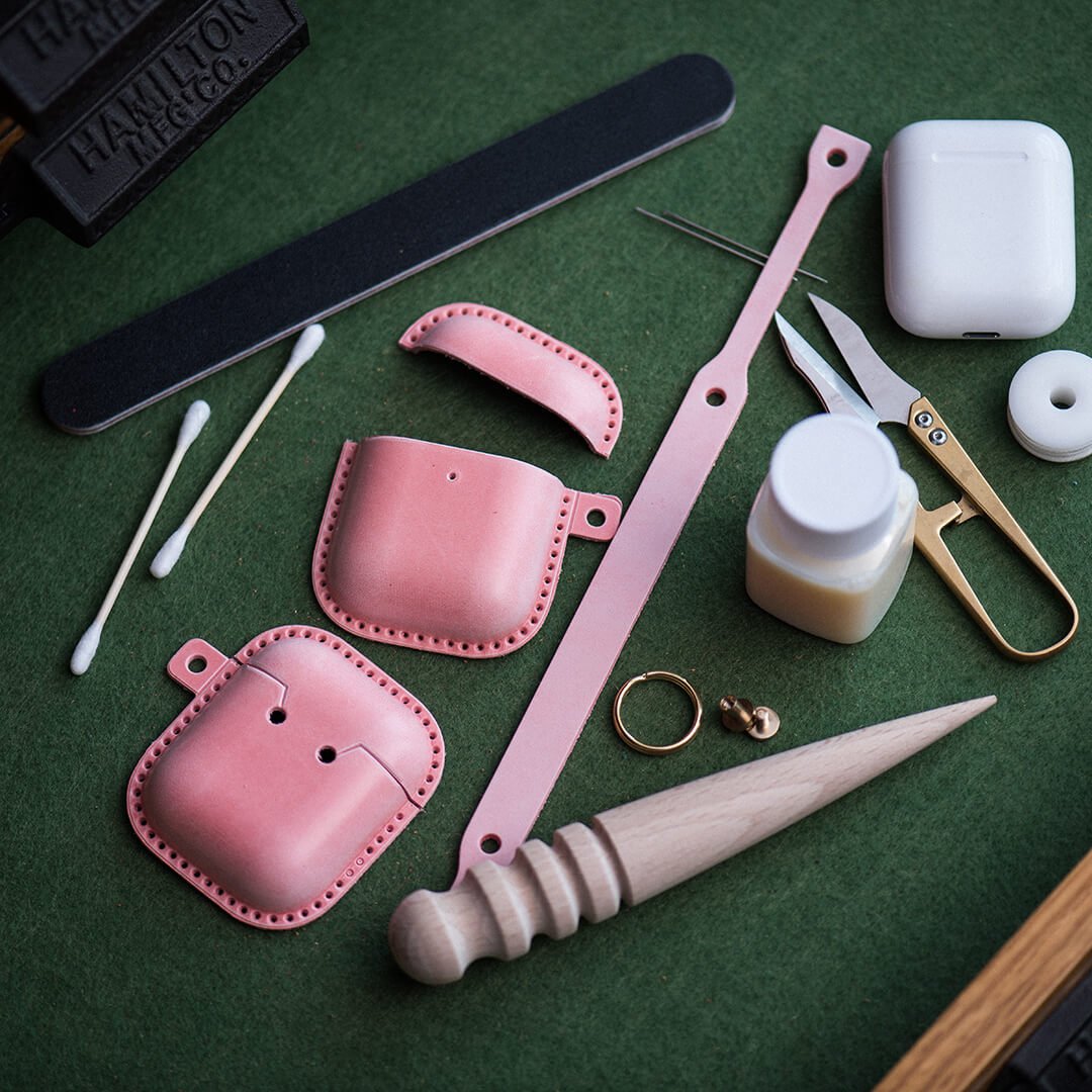 AirPods Case Leather DIY Kit – Babylon Leather - Babylon LeatherBabylon LeatherLZ15 - Pink - AirPods 1st & 2nd