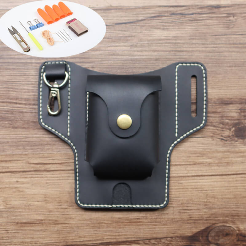 Men's Belt Phone Pouch Crazy Horse Leather DIY Kit – Babylon Leather