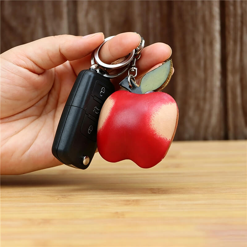 Red Apple Leather Bag Charm – Babylon Leather